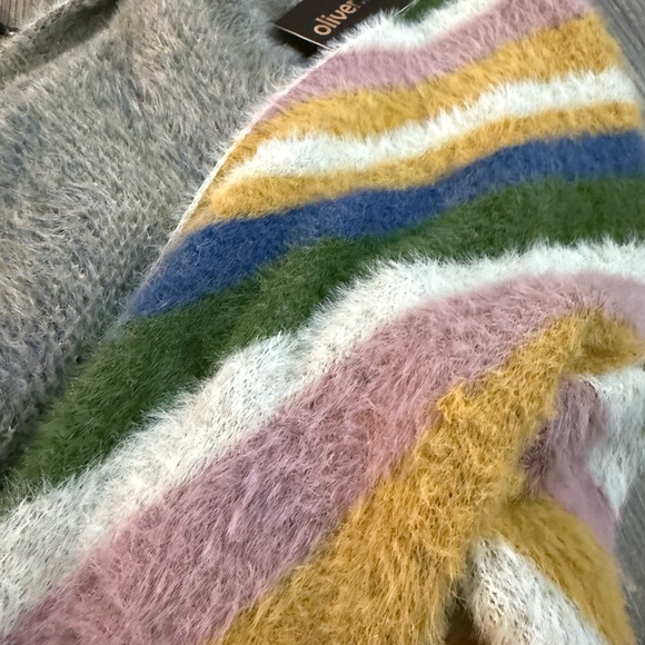 Colorful Striped Open Front Cardigan - Picture 9 of 13